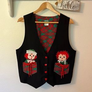 🌻 SNOWDEN and Friends Raggedy Ann & Andy Holiday Vest